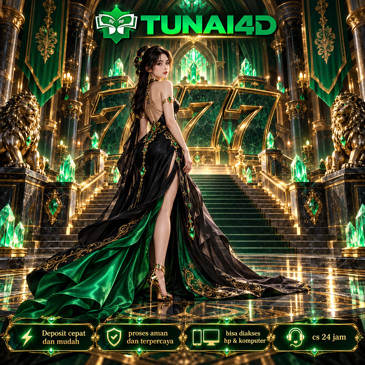 TUNAI4D: tokoh dan dekorasi istana bernuansa zamrud
